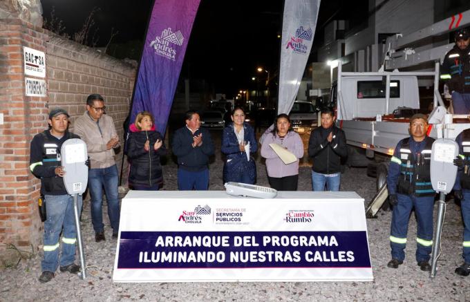 Puesta en marcha del programa Iluminando Nuestras Calles en San Andrés Cholula