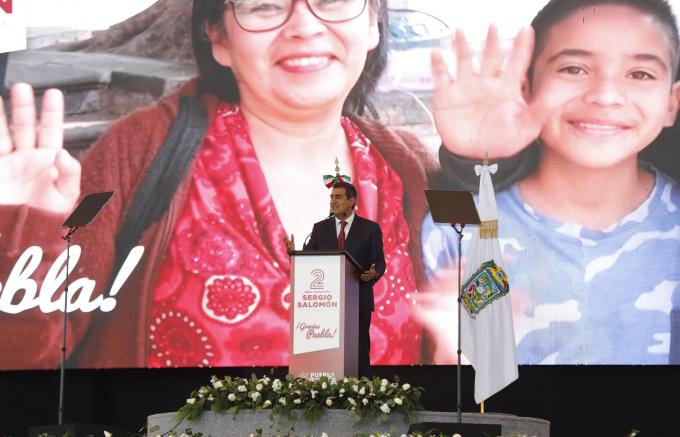Rindió el gobernador Sergio Salomón Céspedes su Segundo Informe de Gobierno en la Plaza La Victoria