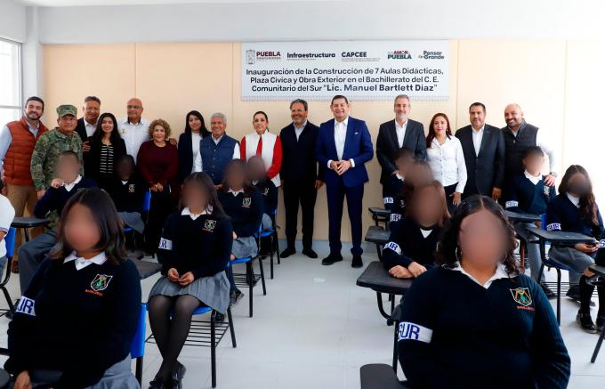 El gobernador Armenta inauguró aulas didácticas en el Bachillerato del Centro Escolar Comunitario del Sur “Lic. Manuel Bartlett Díaz "