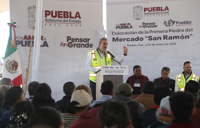 Encabezaron el gobernador Armenta y el alcalde Chedraui la colocación de la primera piedra del Mercado de San Ramón