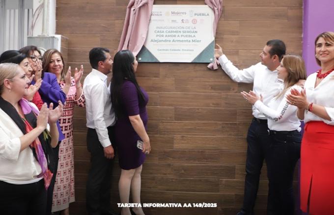 Inauguró la octava Casa Carmen Serdán en Acatzingo, el gobernador Alejandro Armenta