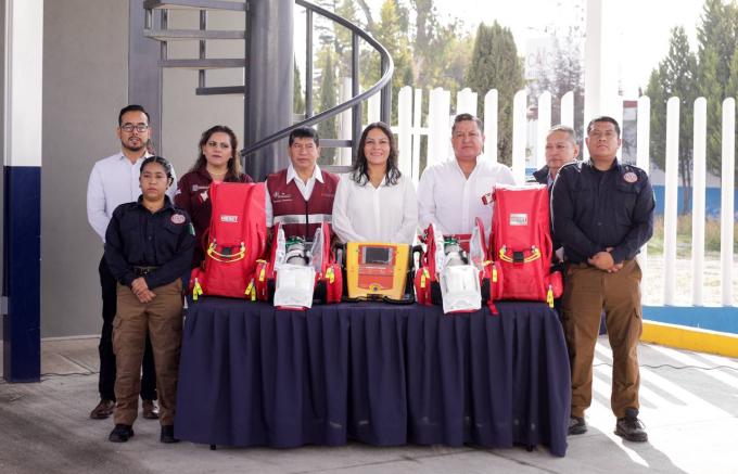 Entregó nuevo equipamiento a cuerpos de emergencia de San Andrés Cholula, la alcaldesa Guadalupe Cuautle
