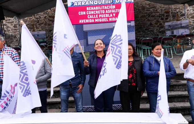 Inició el Ayuntamiento de San Andrés Cholula obra de rehabilitación vial en San Francisco Acatepec