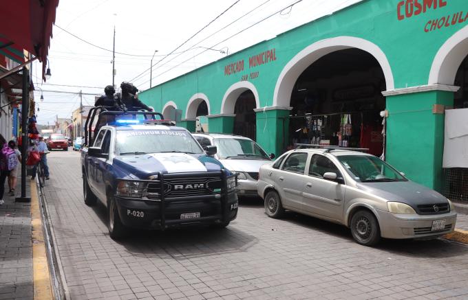 Realiza la SSC de San Pedro Cholula operativos permanentes en mercados de San Pedro Cholula