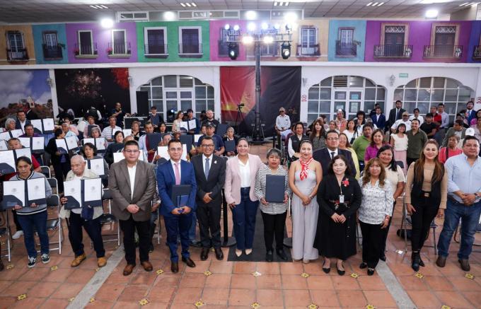 Encabezó la presidenta municipal de San Andrés Cholula, Guadalupe Cuautle, la segunda entrega de sentencias judiciales