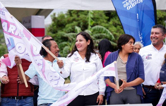La presidenta Guadalupe Cuautle dio inicio a la obra de ampliación de drenaje sanitario en la junta auxiliar de San Antonio Cacalotepec