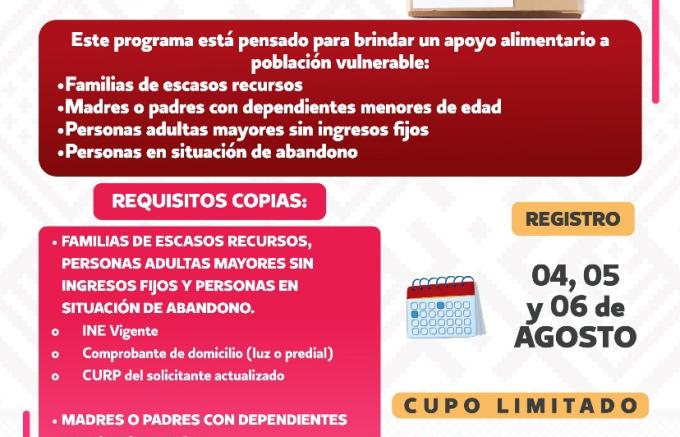 Amplía Gobierno de San Pedro Cholula periodo de registro para apoyos alimentarios