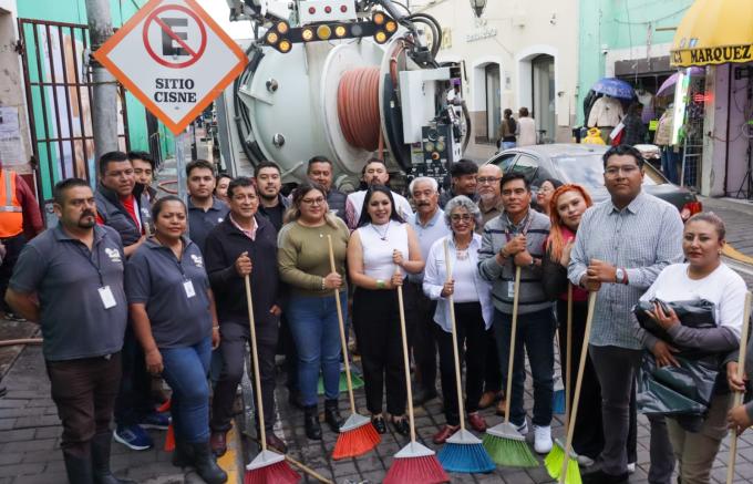 Realizaron acciones de limpieza en el Mercado Cosme del Razo de San Pedro Cholula