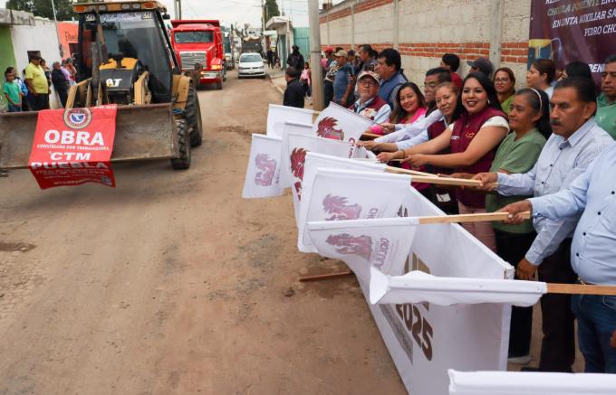 Continúa el impulso de obra pública en juntas auxiliares de San Pedro Cholula 