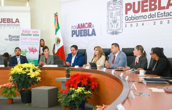 Presentó Gobierno de Puebla a CEPO y a SAMI, embajadores de Bienestar Emocional