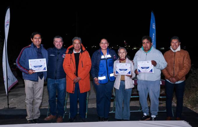 La presidenta municipal de San Andrés Cholula, Guadalupe Cuautle, entregó la obra de ampliación de la red eléctrica en San Luis Tehuiloyocan