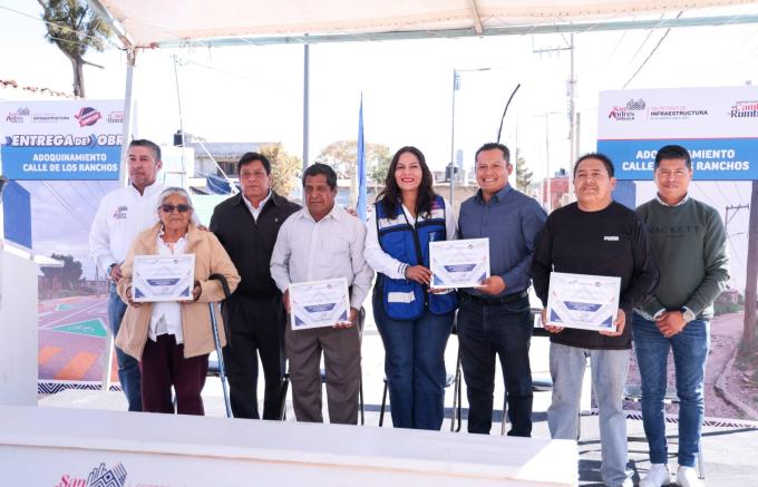 Entregó la alcaldesa Guadalupe Cuautle adoquinamiento en San Bernardino Tlaxcalancingo
