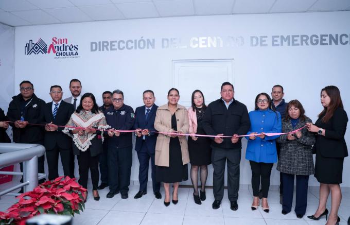 La presidenta municipal, Guadalupe Cuautle, encabezó la inauguración del fortalecimiento de la Dirección del Centro de Emergencias (DCE)