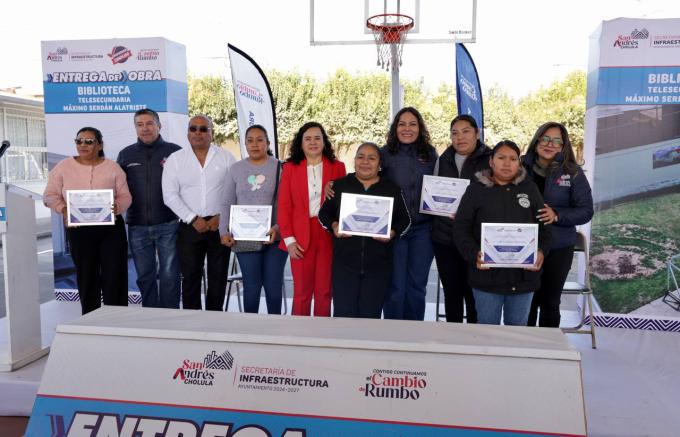 Refuerza la alcaldesa Guadalupe Cuautle espacios educativos con nueva biblioteca en telesecundaria