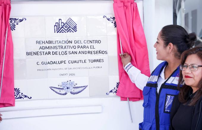 Encabezó la alcaldesa Guadalupe Cuautle la entrega de la rehabilitación del Centro Administrativo para el Bienestar de las y los Sanandreseños