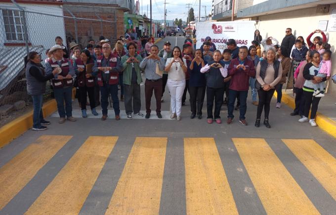 Inauguraron la calle Cholula poniente en San Cosme Texintla