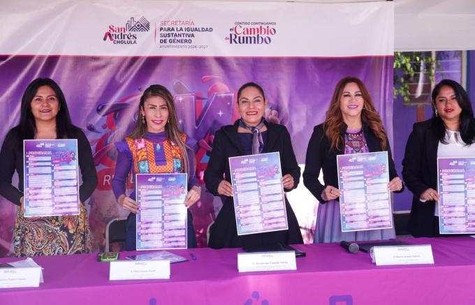 Guadalupe Cuautle, alcaldesa de San Andrés Cholula, presentó la Agenda de Género 8M