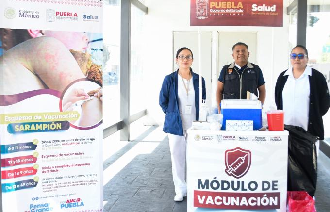 Refuerzan prevención del sarampión con jornada de vacunación en el RUTA