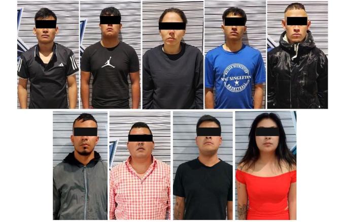 Fuerzas estatales y federales lograron la detención de nueve integrantes de un grupo delictivo