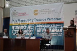 FORO MIGRACIÓN Y TRATA DE PERSONAS