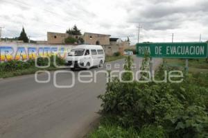 VOLCÁN . RUTAS DE EVACUACIÓN