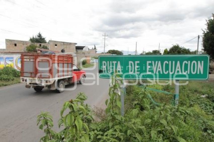 VOLCÁN . RUTAS DE EVACUACIÓN