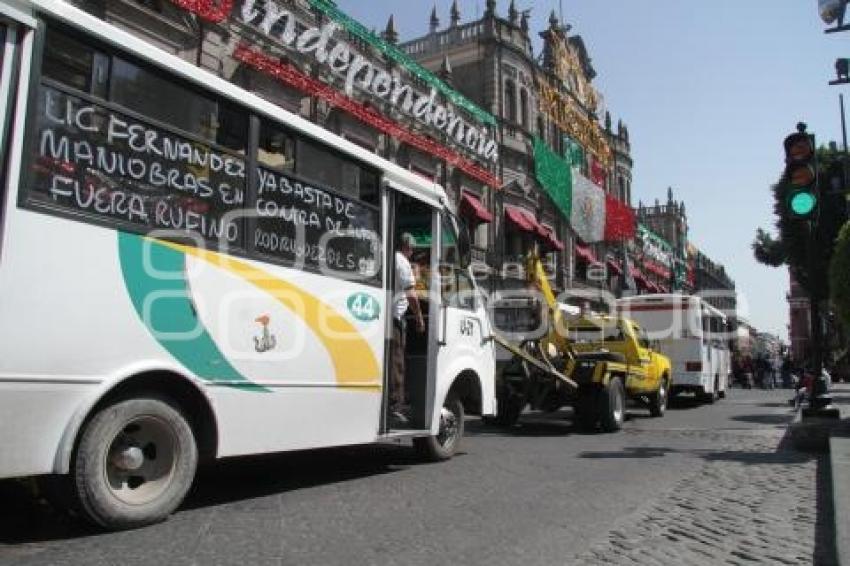 MARCHAN TRANSPORTISTAS ANTORCHISTAS