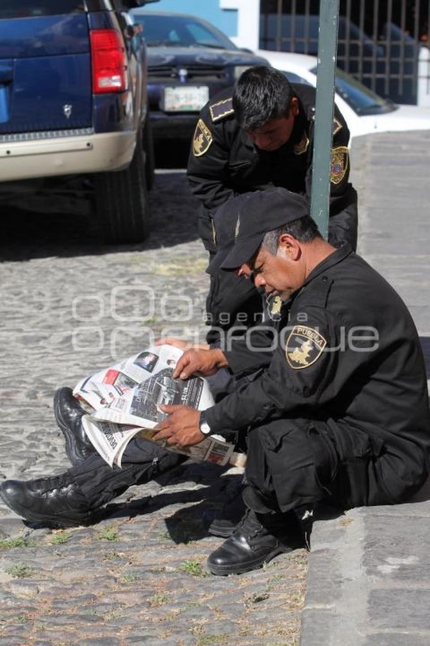 PARO DE LABORES POLICÍA ESTATAL. CASA AGUAYO