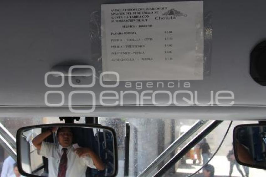 AUMENTO PRECIO TRANSPORTE PÚBLICO. PUEBLA - CHOLULA