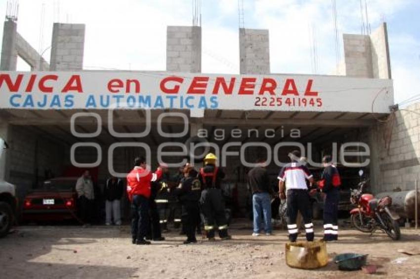 EXPLOTA TANQUE ESTACIONARIO EN TALLER MECANICO