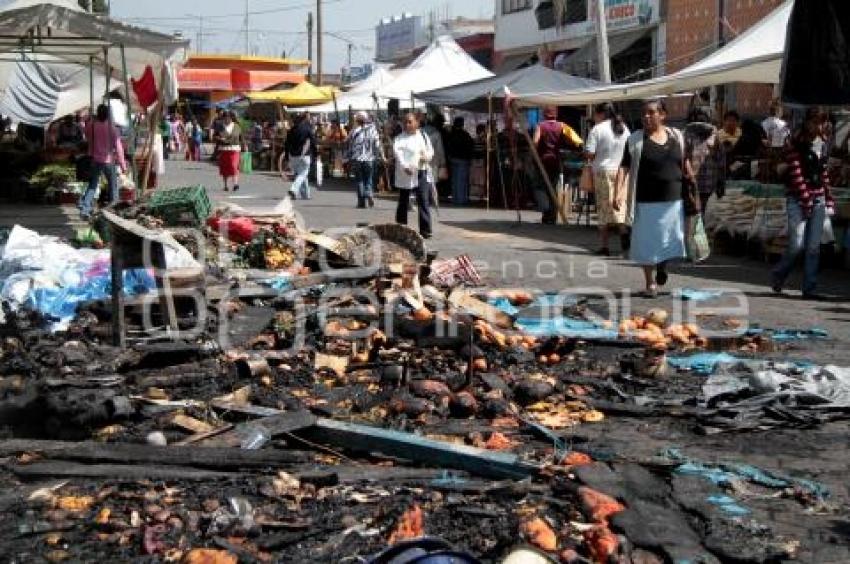 INCENDIO EN MERCADO DE AMOZOC