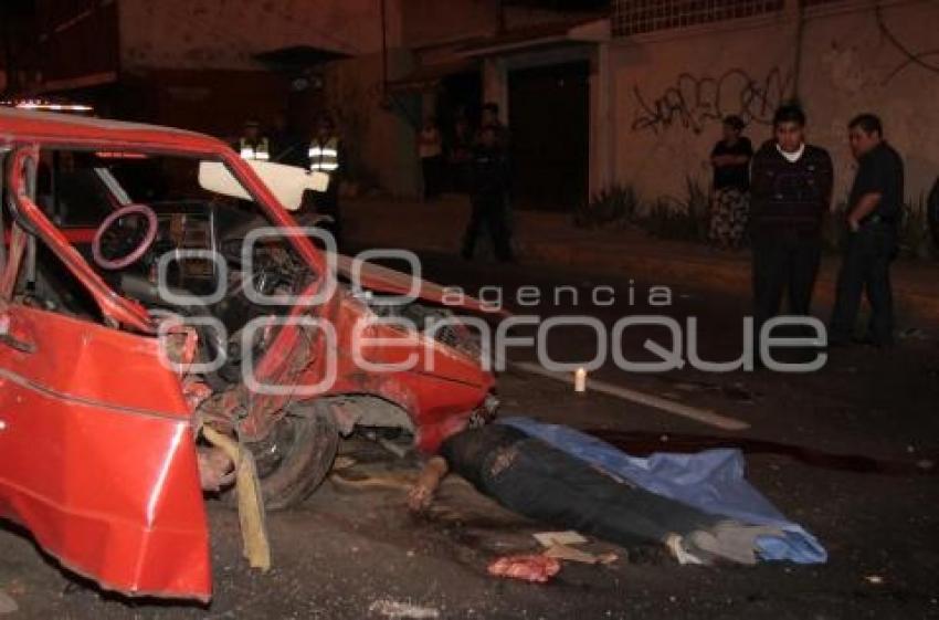 CHOQUE EN LA 11 SUR Y 55 PONIENTE EJA HOMBRE MUERTO