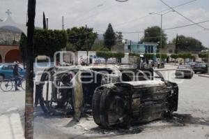 INCENDIAN AUTOS EN SANTIAGO MIAHUATLAN