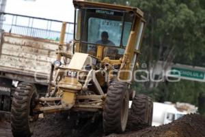 OBRAS EN LA RECTA  A CHOLULA