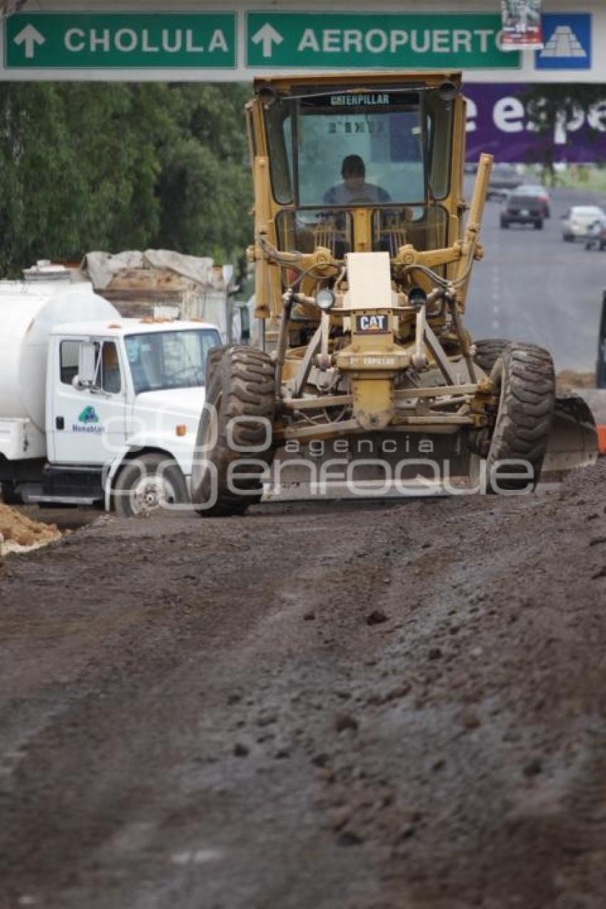 OBRAS EN LA RECTA  A CHOLULA