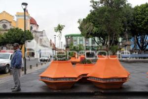 TRABAJOS EN EL PARQUE DONDE SE UBICA ESTATUA DE PALAFOX