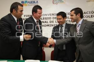 FIRMA DE CONVENIO - COLEGIO ADMINISTRADORES  Y COLEGIO DE PUEBLA