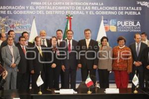 FIRMA DE COLABORACIÓN ENTRE EL DF Y ESTADO DE PUEBLA