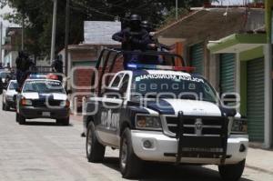 PRESENCIA POLICIACA EN SAN LORENZO CHIAUTZINGO