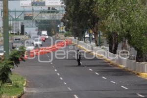 CIERRAN PUENTE RECIÉN INAUGURADO EN RECTA A CHOLULA