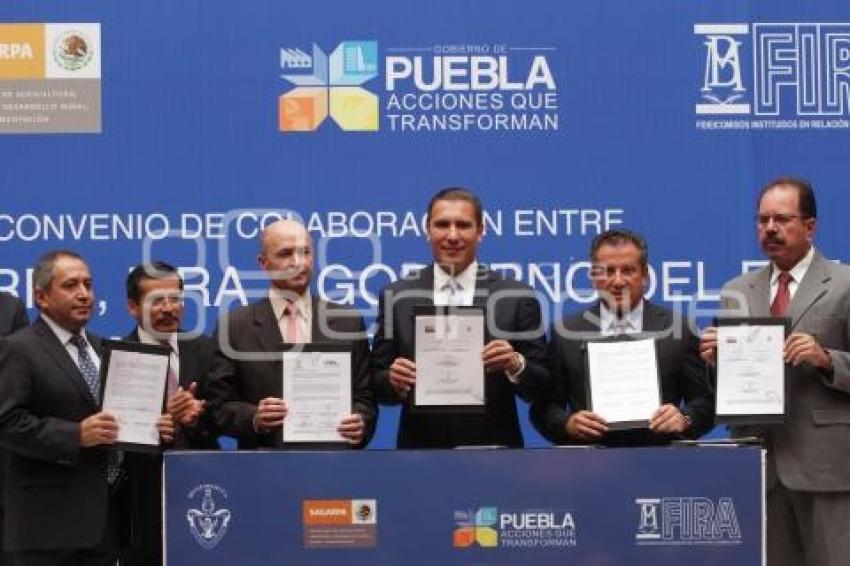 FIRMAN CONVENIO BUAP SAGARPA FIRA Y EL GOBIERNO DEL ESTADO