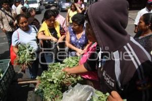 PRODUCTORES VENDEN EN EL ZÓCALO DE LA CIUDAD