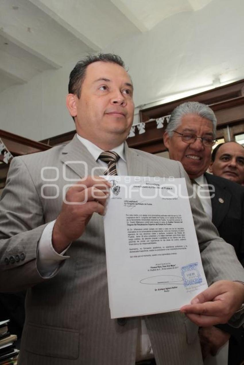 BUAP ENTREGA PROPUESTA AL CONGRESO A FAVOR DE DAVID VILLANUEVA.