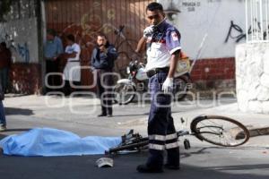 MUERE CICLISTA ATROPELLADO POR TRANSPORTE PUBLICO