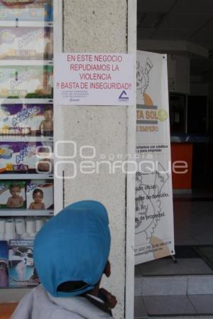 COMERCIOS EN CONTRA DE LA VIOLENCIA . TEHUACÁN