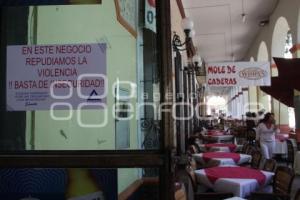 COMERCIOS EN CONTRA DE LA VIOLENCIA . TEHUACÁN