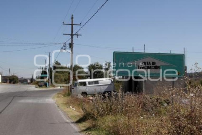 VOLCÁN . RUTAS DE EVACUACIÓN