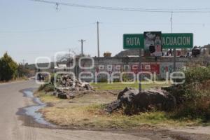 VOLCÁN . RUTAS DE EVACUACIÓN