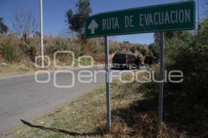 VOLCÁN . RUTAS DE EVACUACIÓN