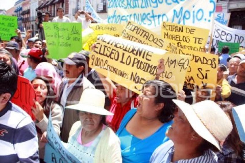 MANIFESTACIÓN ACATZINGO. CONGRESO